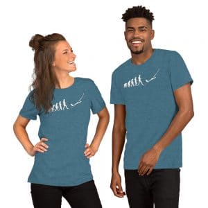 Evolution zum Segelflug - Kurzärmeliges Unisex-T-Shirt