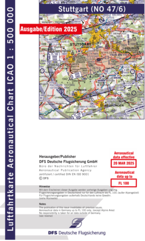ICAO-Karte - Jahr 2025 - Motorflug - 1:500.000 - Stuttgart