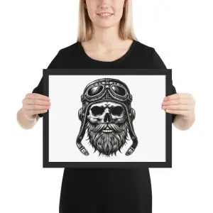 Pilotenschädel - gerahmt